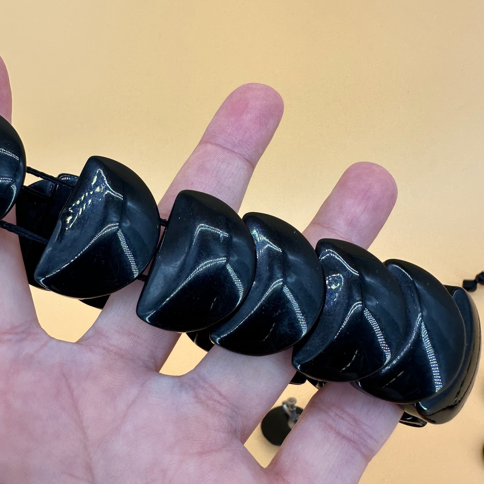 Vintage Black Acrylic Mix Jewelry Lot Earrings Necklaces Bracelets Faceted Bead