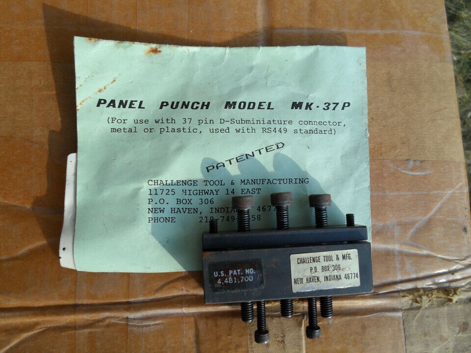 MK 37P SUBMINIATURE PANEL PUNCH SPC