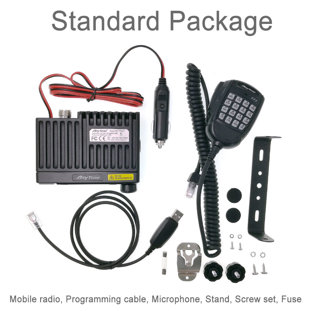 AnyTone AT-779UV Mini Size Dual Band Transceiver 25W Mobile Radio With Antenna