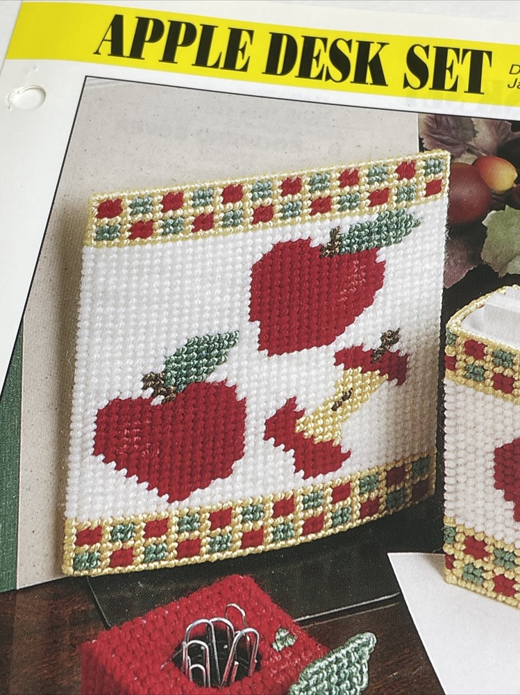 Apple Desk Set 7 Designs Annie's Plastic Canvas Pattern
