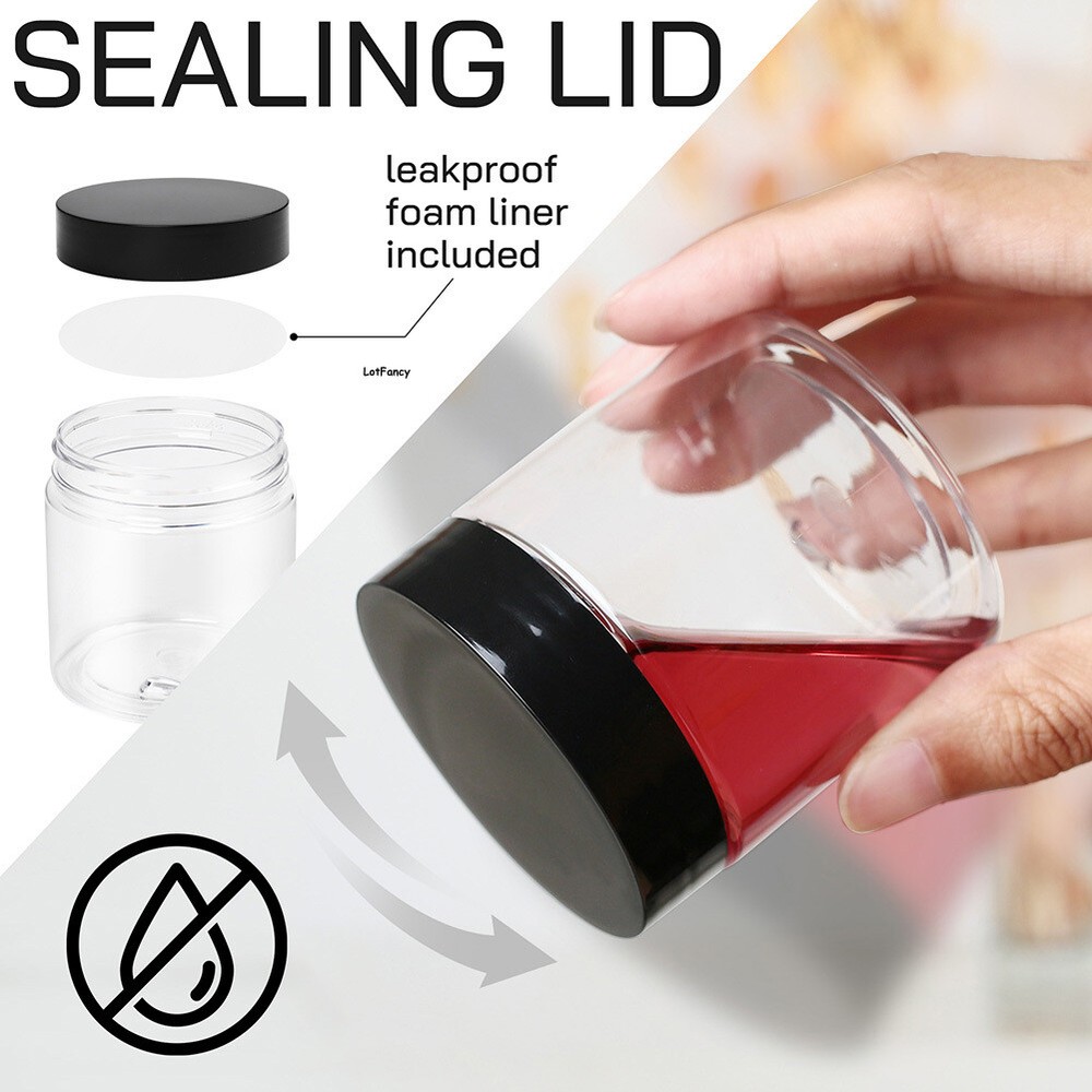12PCS 4oz Plastic Jars with Lids Makeup Storage Containers Spatula for Sample