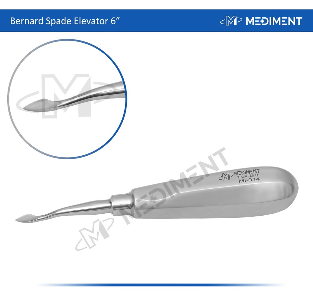 Dental Surgery Elevator Bernard Spade 6'' Length Root Extraction, Teeth Luxating