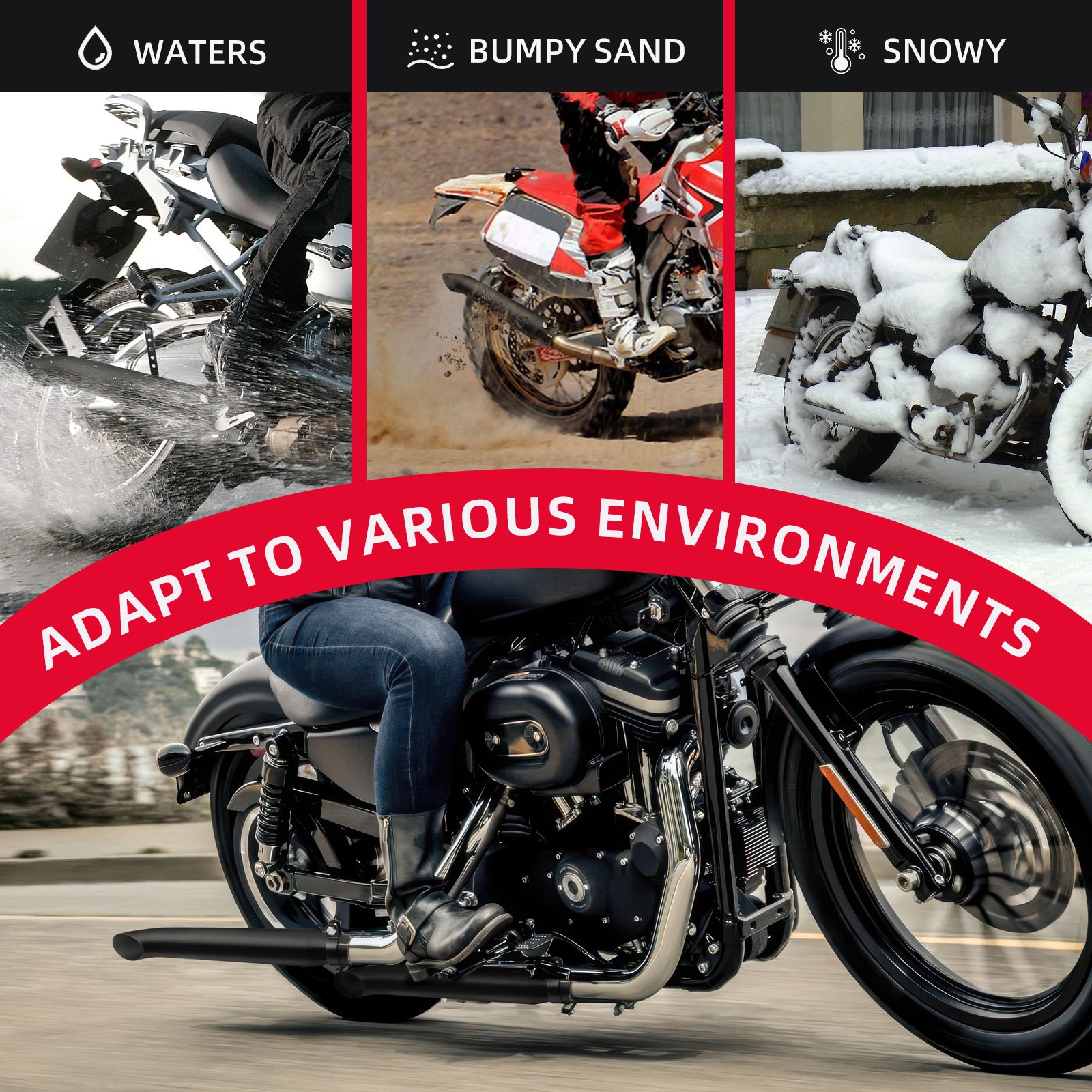 2pcs Motorcycle Slip-On Exhaust Muffler Pipes For Yamaha Road Star XV1600 XV1700