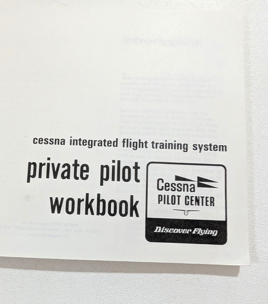 Cessna Pilot Center Integrated Flight Training System Private Pilot Workbook