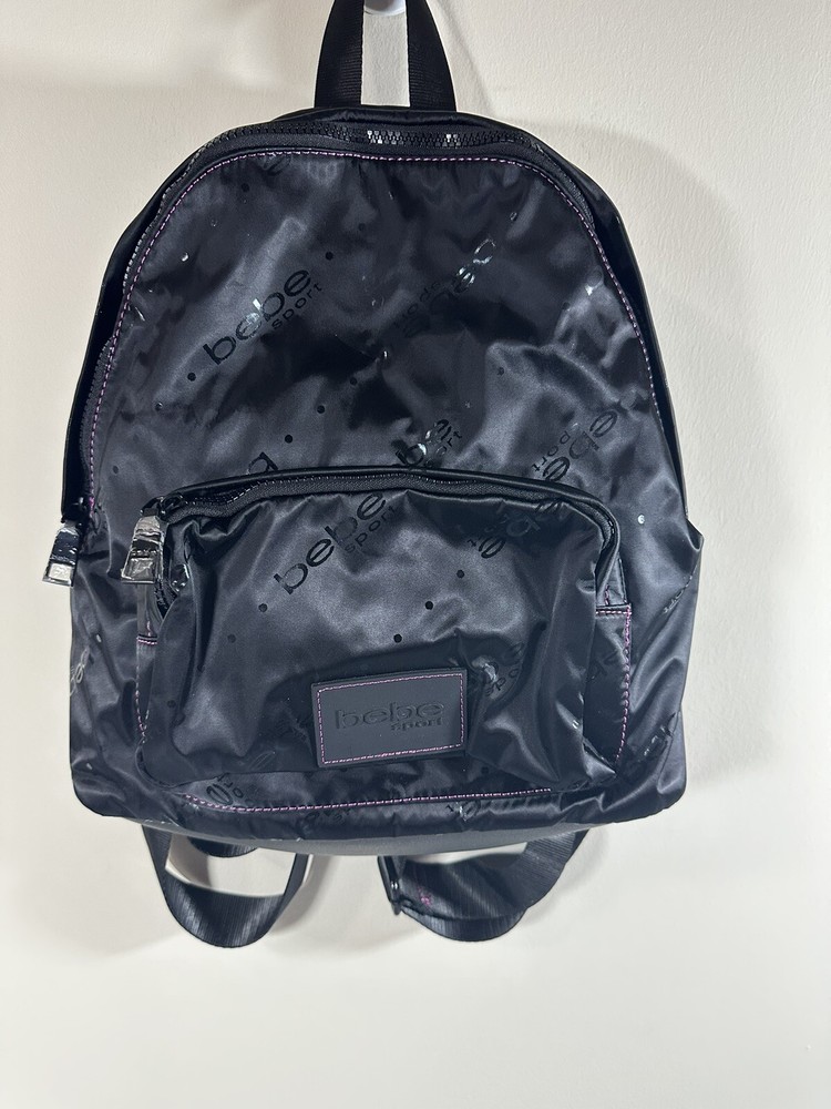 Bebe Black Jamie Sport School Backpack Y2K