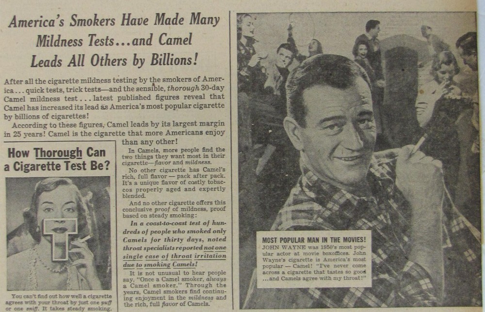 Vintage 1951 JOHN WAYNE Newspaper Print Ad