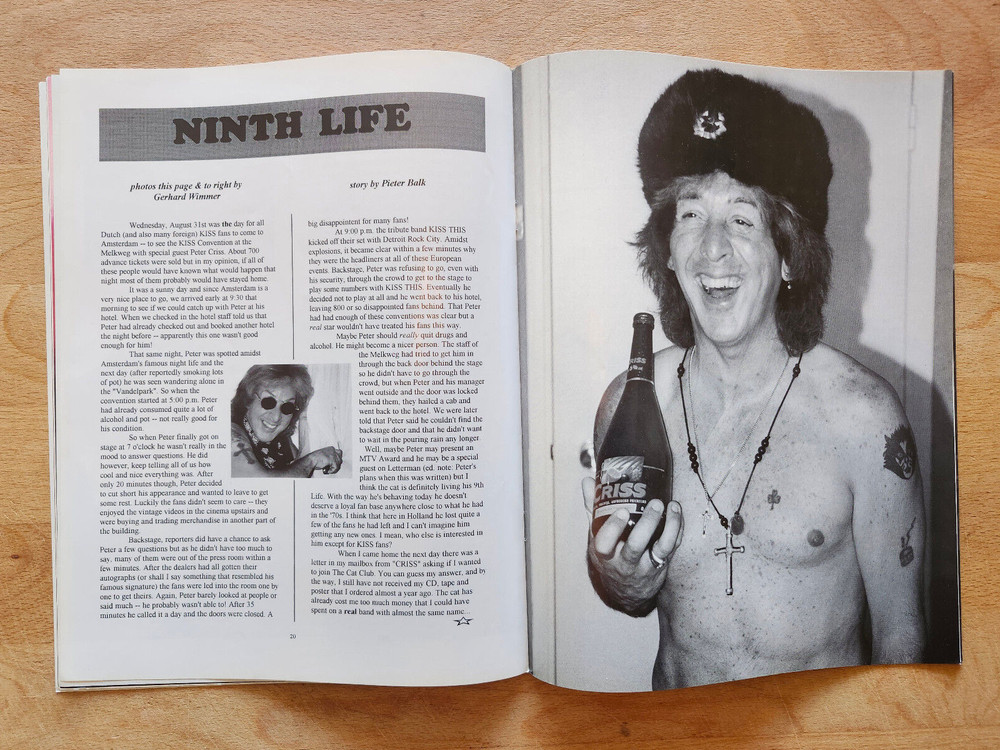 KISS This RARE Vintage Canada Magazine Vol 1 Num 4 Peter Criss Elder Centerfold