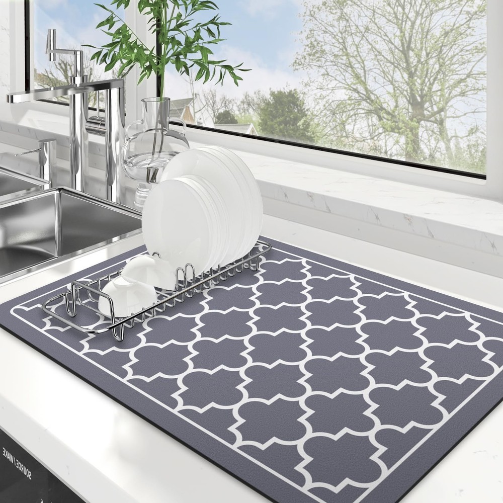 Dish Drying Mat Super Absorbent Drying Mat Large Dish Drying Mats for Kitchen...