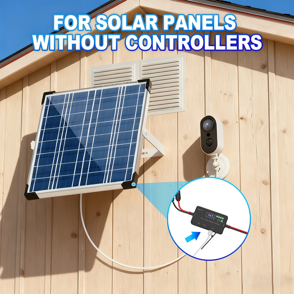 12V 10A MPPT Solar Charge Controller Type-C & USB Output for Solar Panel Battery
