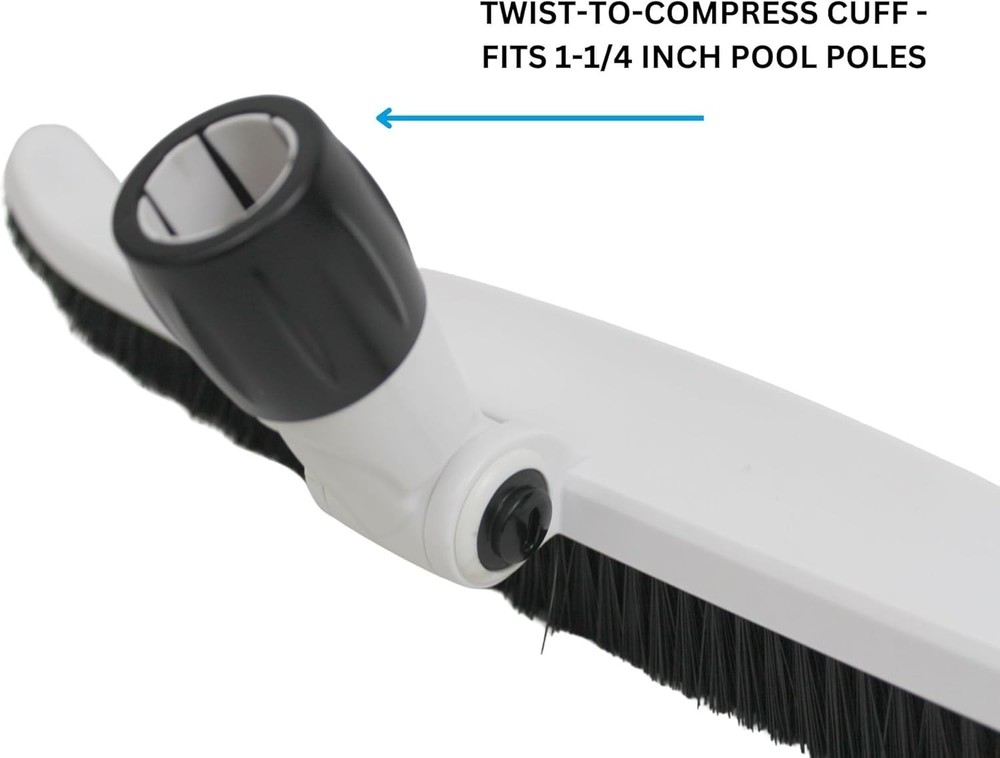 20-Inch Adjustable Pool Wall Brush for Inground Pool Cleaning