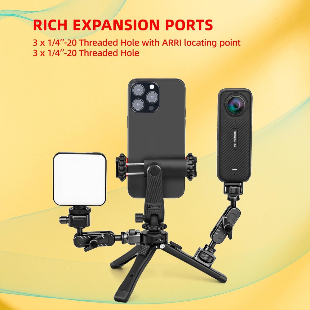 Heavy Duty Mini Metal Tripod Stand - Universal Small Table Tripod for Camera,...