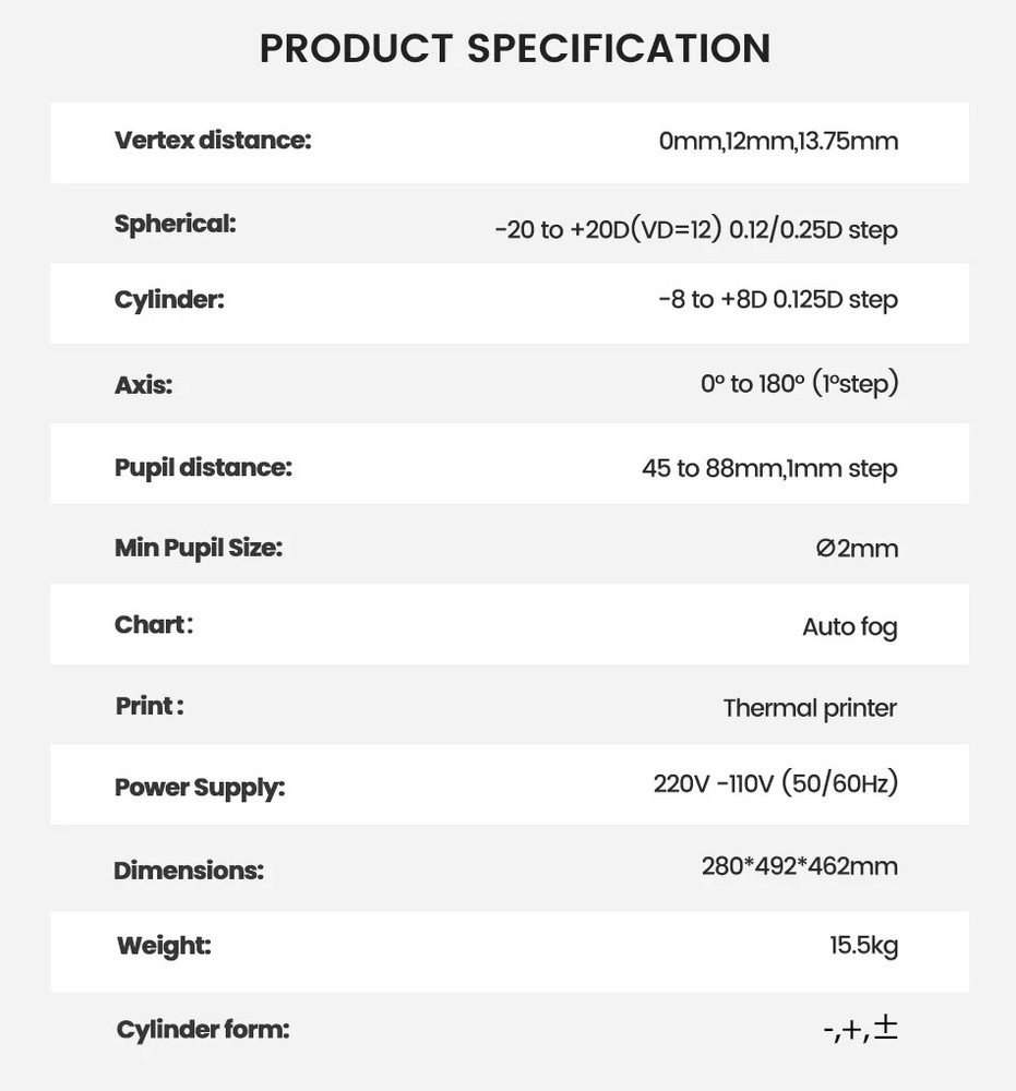 Optical Equipments Auto Refractometer Optometria Ophthalmic Refractometer