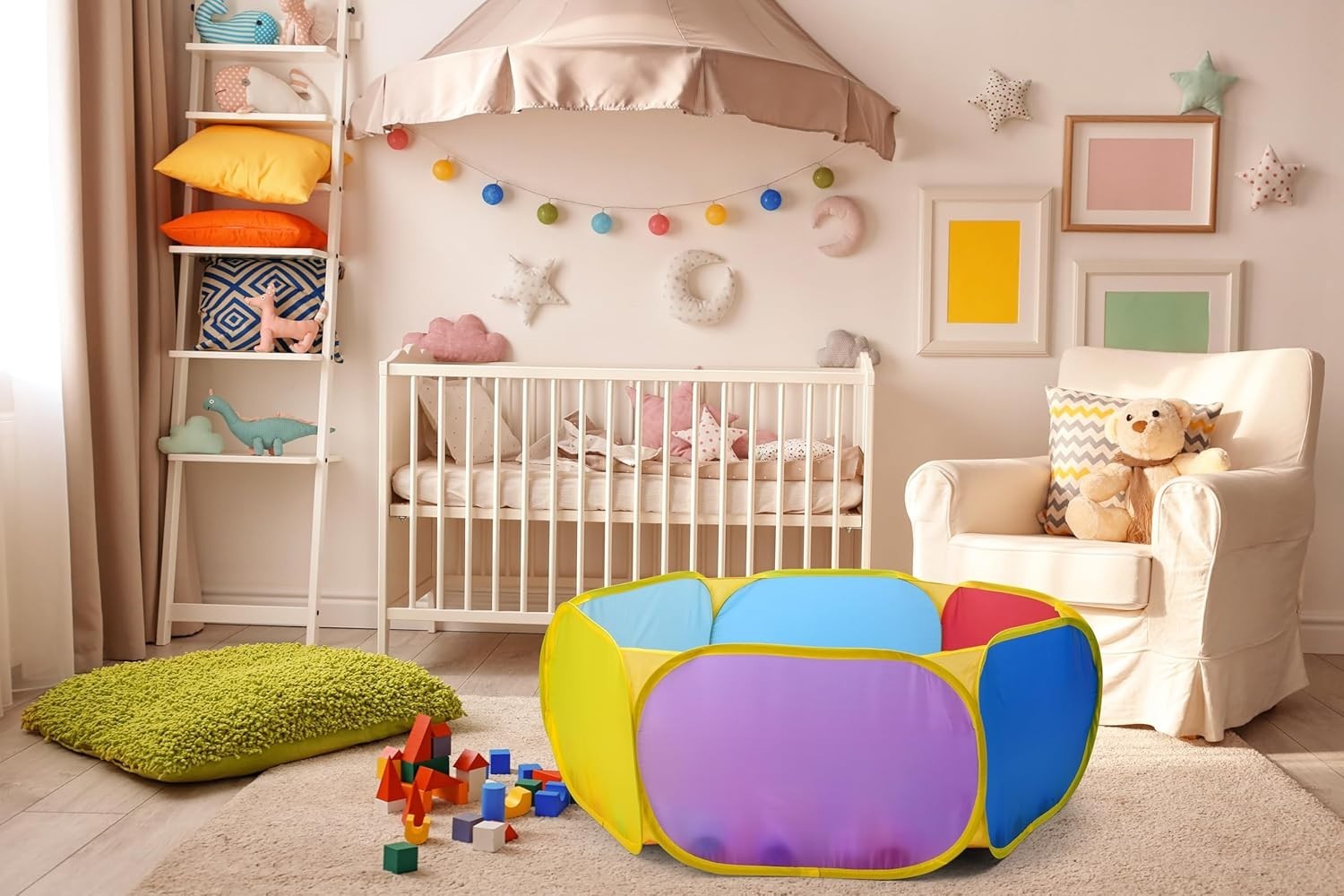 Creative Play Zone: Extra Large Multicolor Toddler Ball Pit with Storage Bag