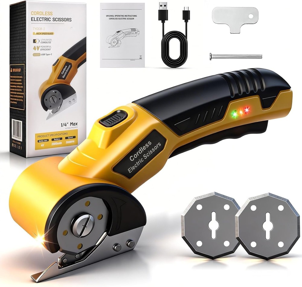Electric Scissors, Cardboard Cutter, With LED Light, High-Efficiency Brushles...