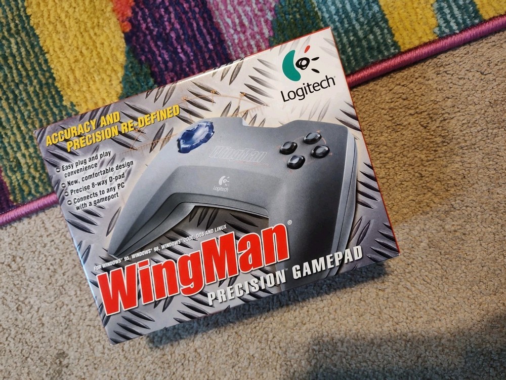 Vintage Logitech Wingman Precision GamePad Controller PC Gaming Windows 95 98