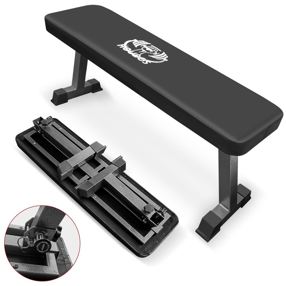 Houbos Flat Bench, Flat Weight Workout Exercise Bench Easy,Assembly,Foldaway ...