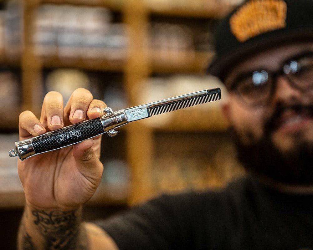 Suavecito Switchblade Handle Folding Comb