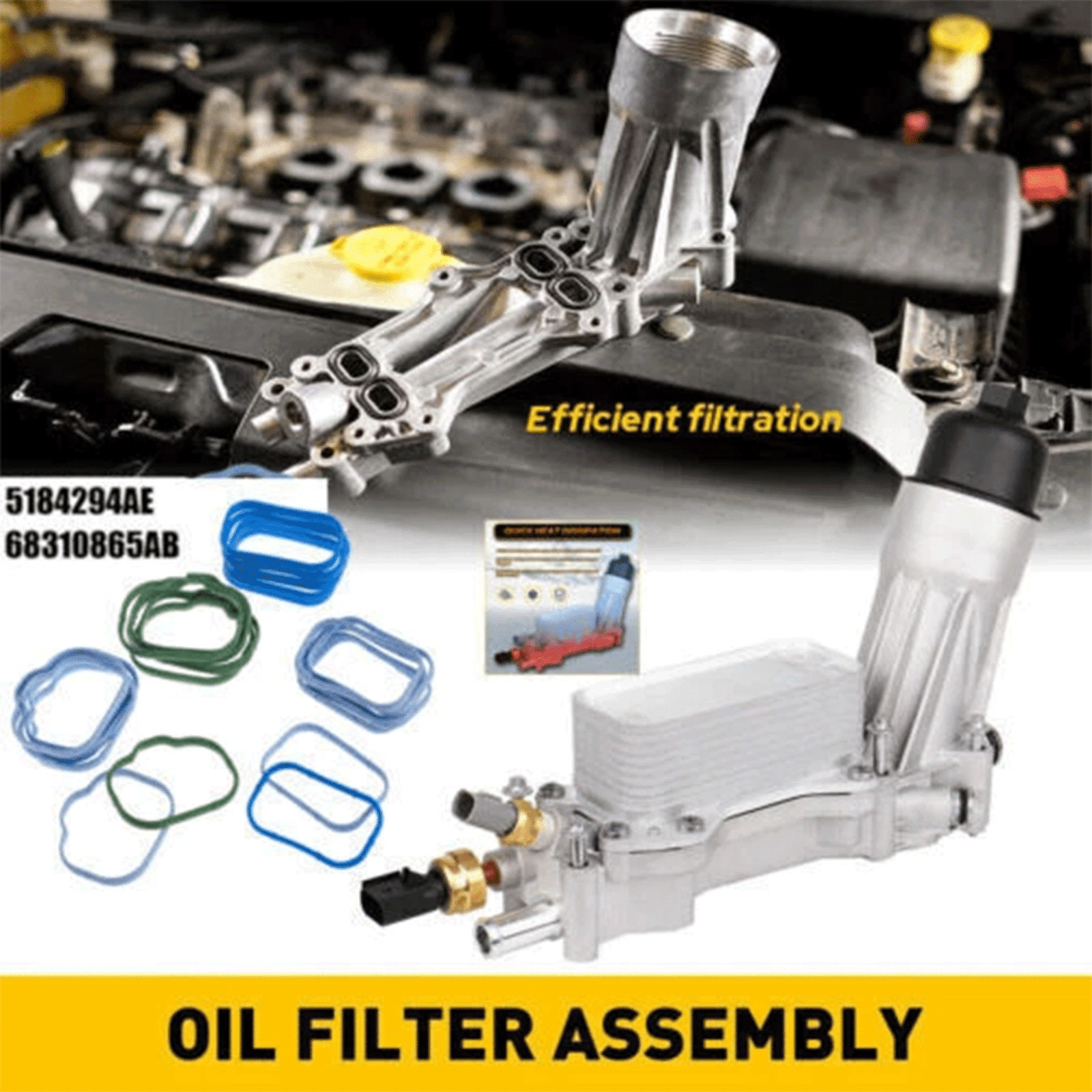 Engine Oil Cooler Filter Housing Assembly For Dodge Jeep 3.6L 5184294AE 2011-22