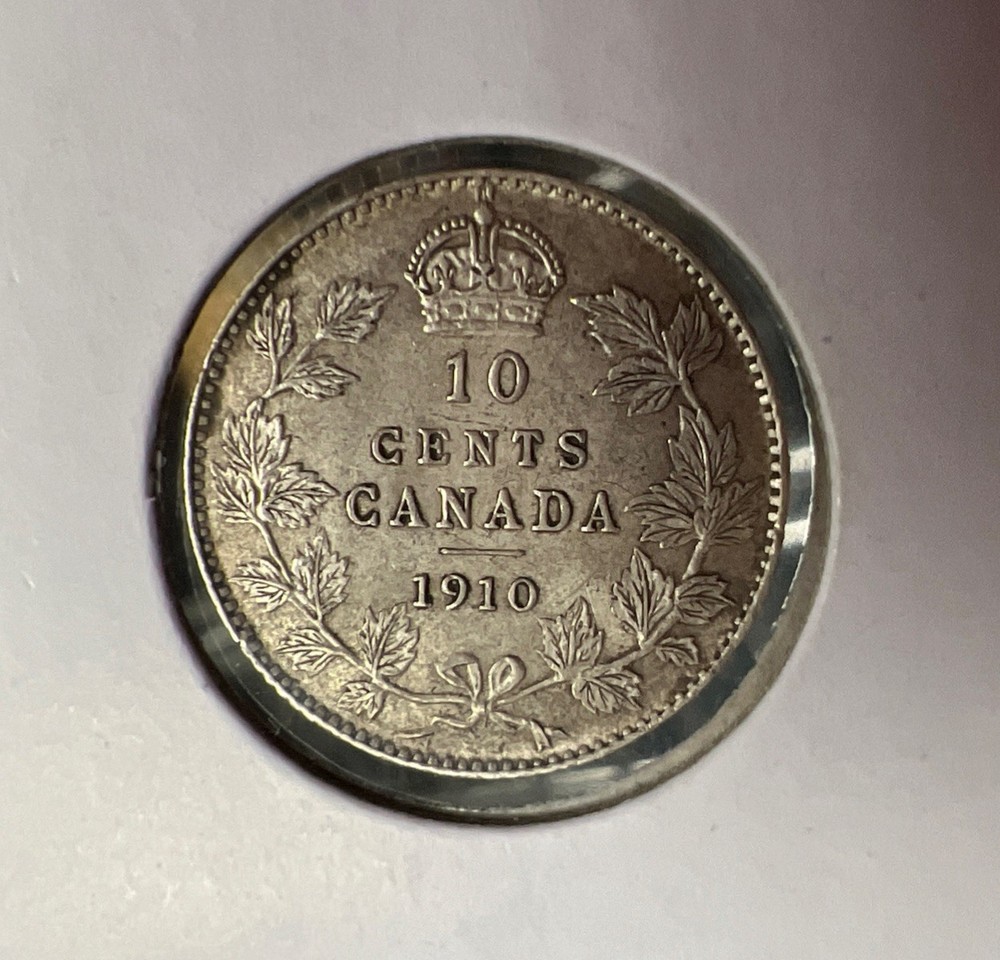 1910 Canada 10 Cent Silver Dime Coin