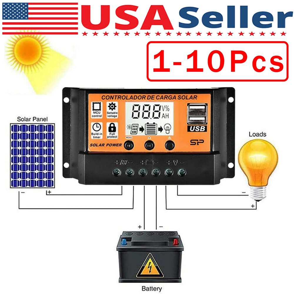 30-100A Solar Panel Regulator Charge Controller 12V/24V Auto Focus Tracking