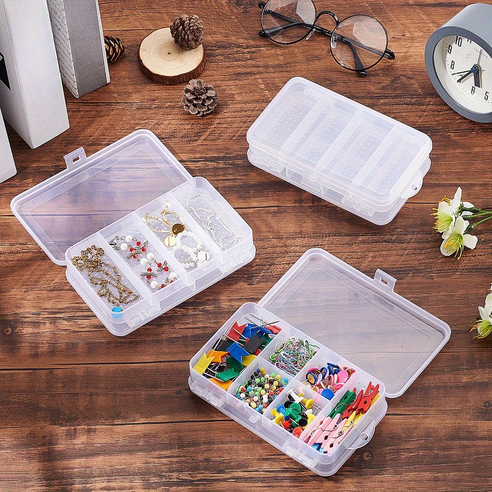 3pcs Double Layer Plastic Storage Container Portable Storage Organizer with 10