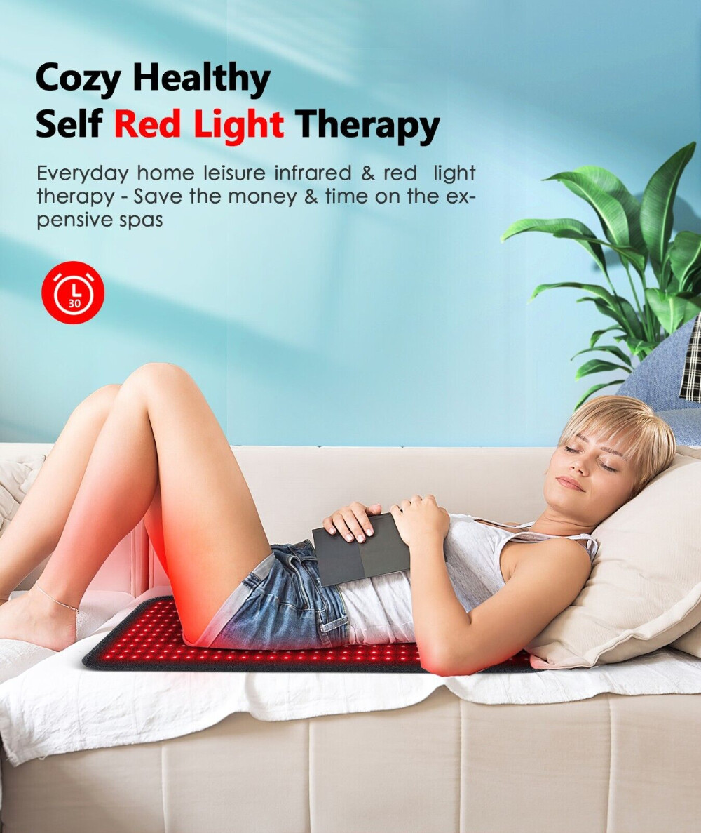 LED Red Light Therapy Pad Infrared Mat Device Back Full Body Muscle Pain Relief