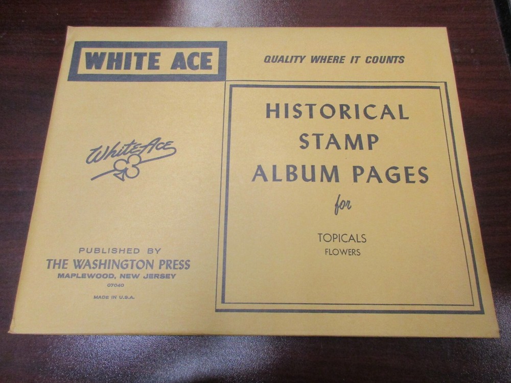 "WHITEACE"HISTORICAL STAMP PAGES #TOPICALS FLOWERS W/FREE SHP.