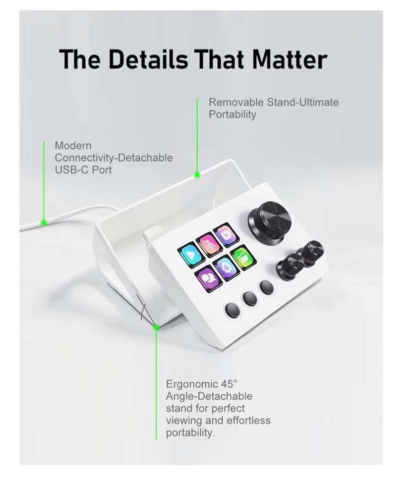 Stream Controller Deck Stream Dock with 12 Customizable Macro Keys to Trigger
