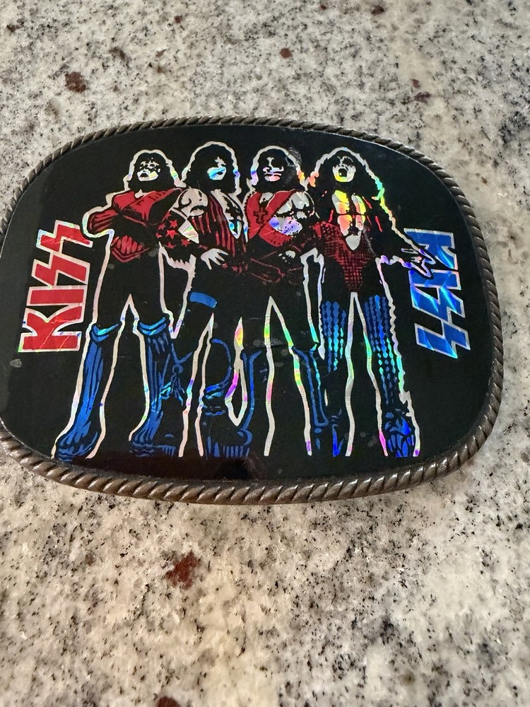 KISS 1977 LOVE GUN MEXICO CPI PACIFICA BELT BUCKLE AUCOIN VINTAGE VERY RARE 🔥