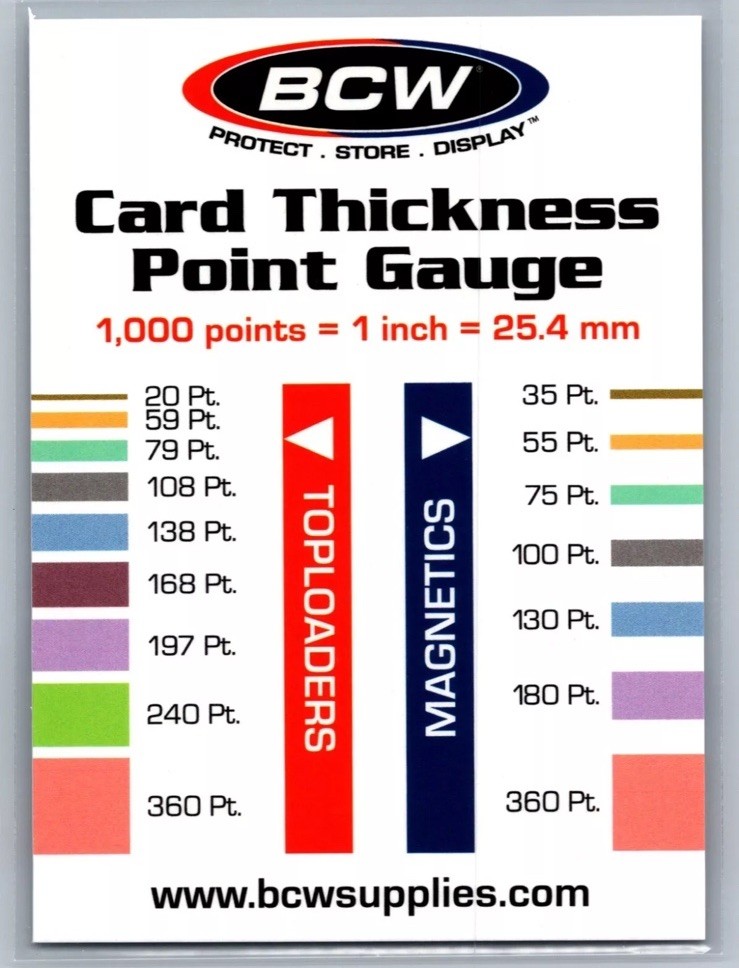 Trading Card Thickness Point Gauge Topload + Magnetic Case Sizing Laminated BCW