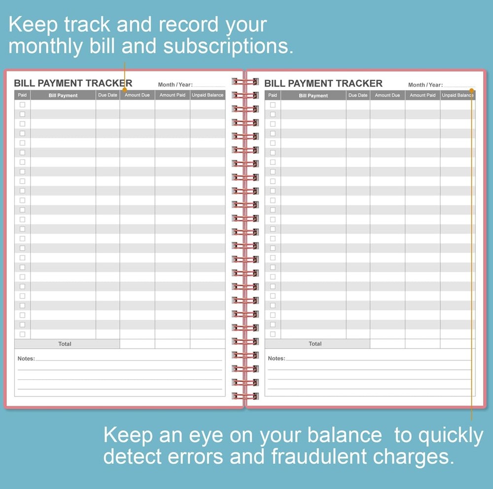Bill Payment Tracker Notebook - Monthly Bill Organizer & Planner for Personal...