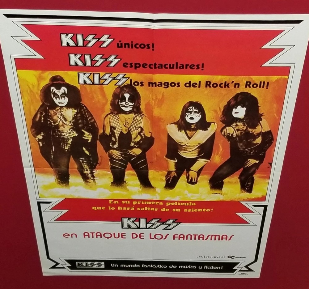 KISS VTG ORIGINAL 1978 MEETS THE PHANTOM OF THE PARK INTL MOVIE ROCK POSTER !!!!