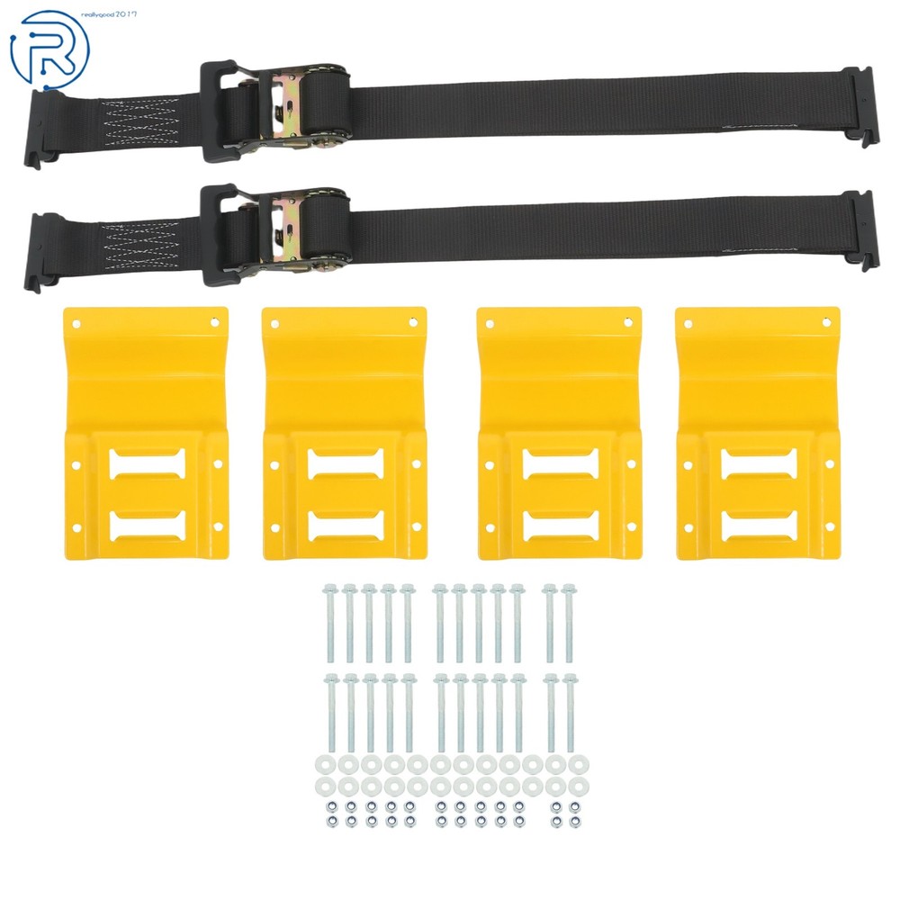 Durable E Track Wheel Chock System 6' Ratchet Tie Down Strap Secure Cargo 1 Pack