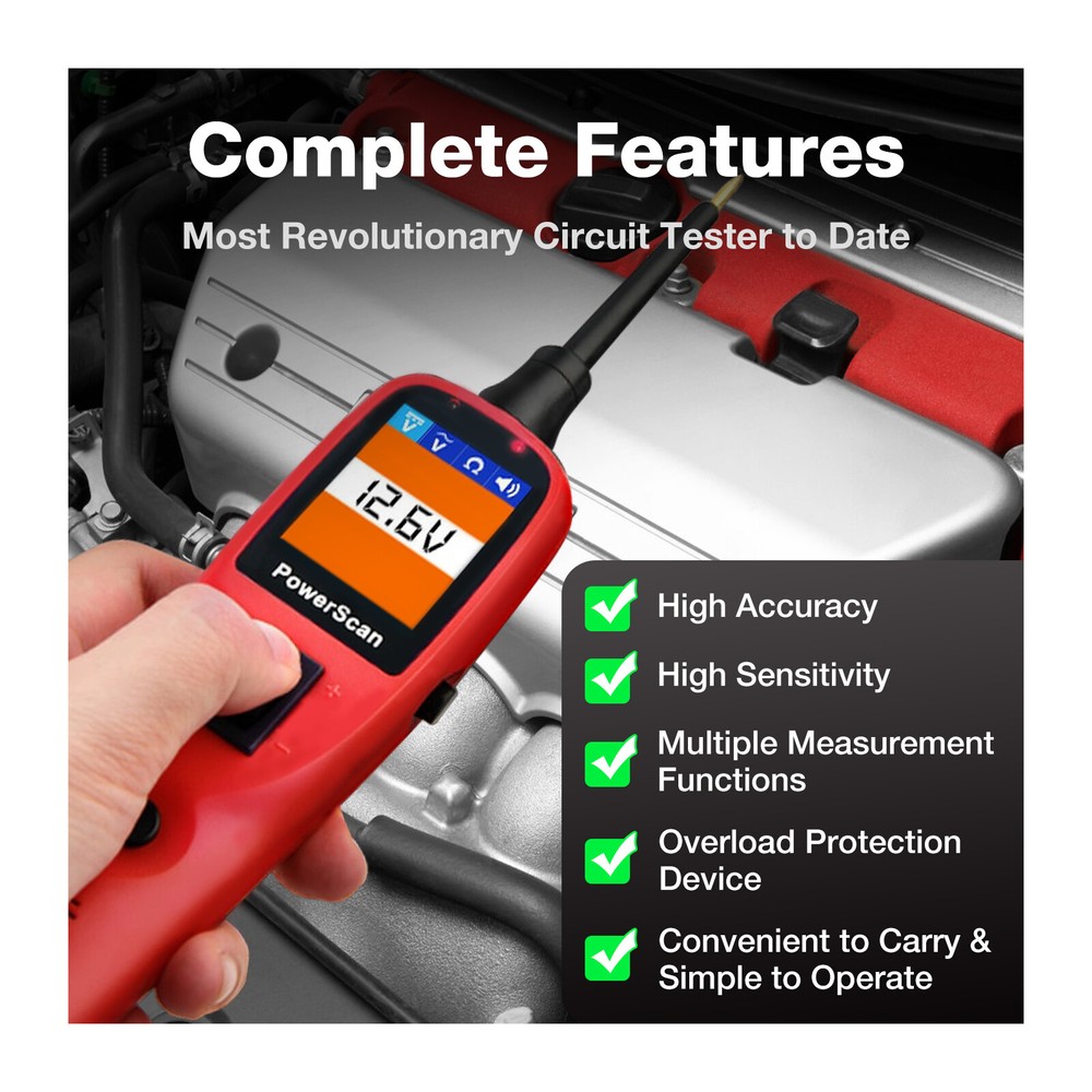 Autel PowerScan PS100 Diagnostic Tool Electrical System 12/24V Circuit Test Lead