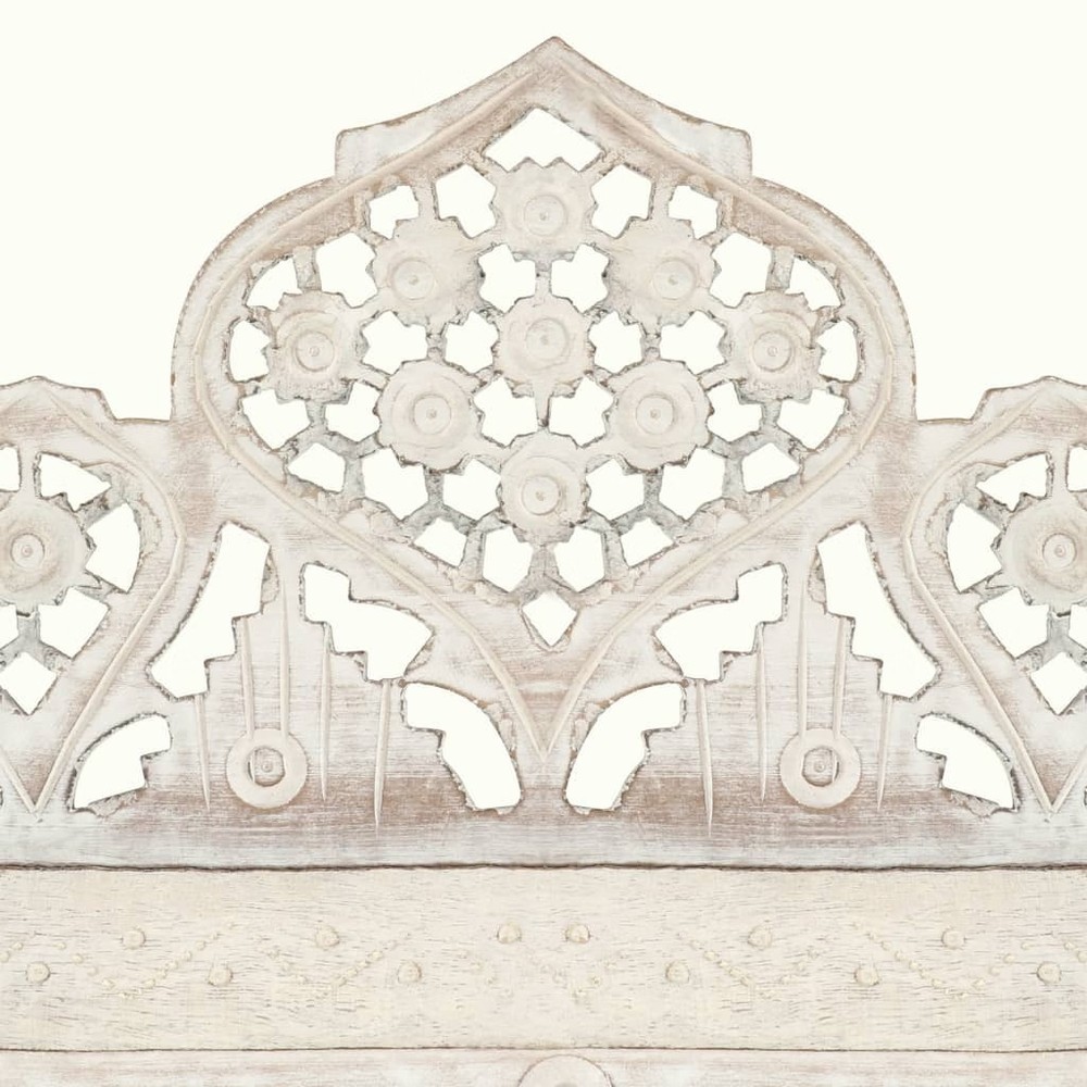 Hand carved 3-Panel Room Divider White 47.2"x65" Solid Mango Wood