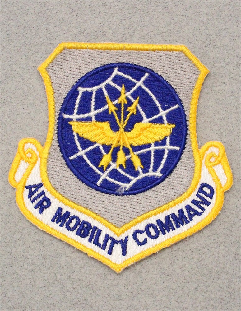 USAF Air Force Patch 163: Air Mobility Command - 3" blue motto