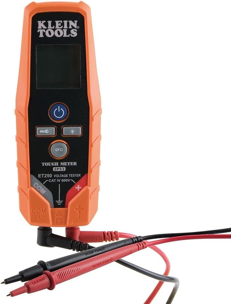 ET250 Voltage Meter Kit with Replacement Leads & Right Angle Clips Included