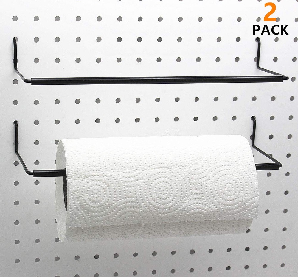 Pegboard Paper Towel Holder Extendable 2 Pack