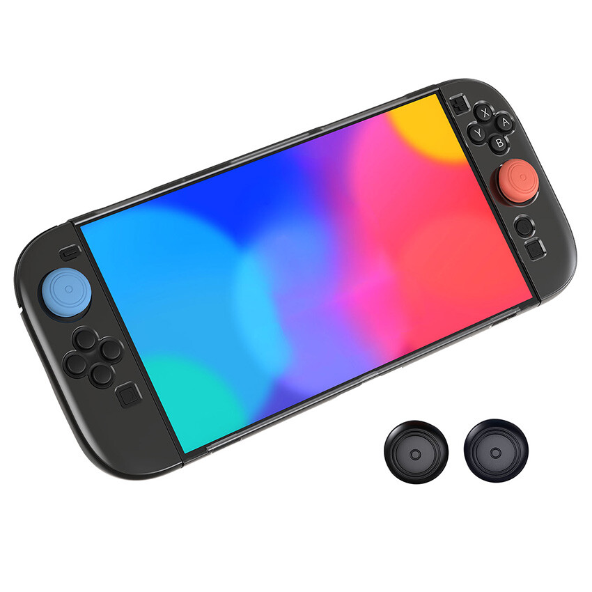 For Switch 2 TPU Diamond Pattern Split Protective Case + 4x Rocker Caps Set