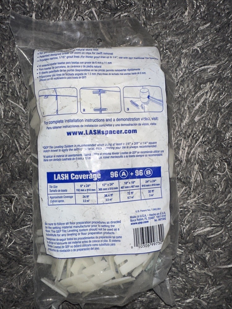New QEP LASH Flat Floor Tile Leveling System, Clips Part A (96-Pack)