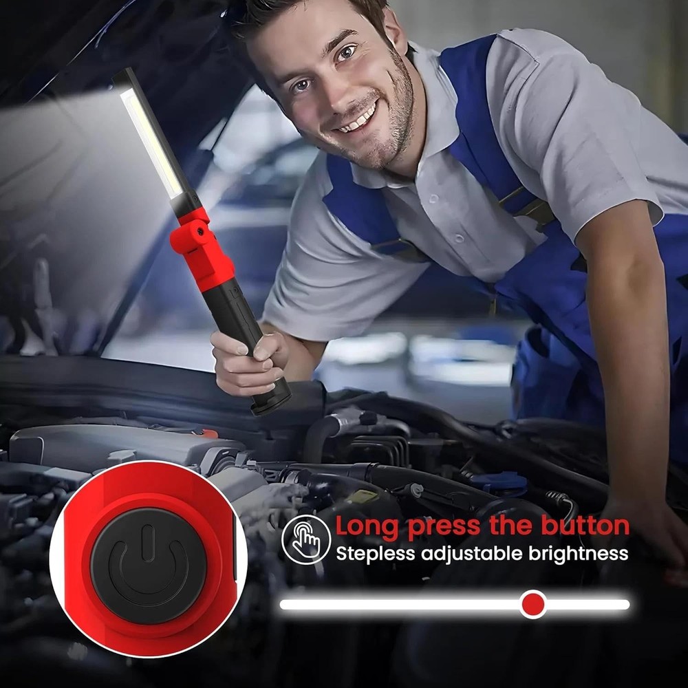 Rechargeable LED Work Light Magnetic Foldable Flashlight with Hook 3 Modes | Eba