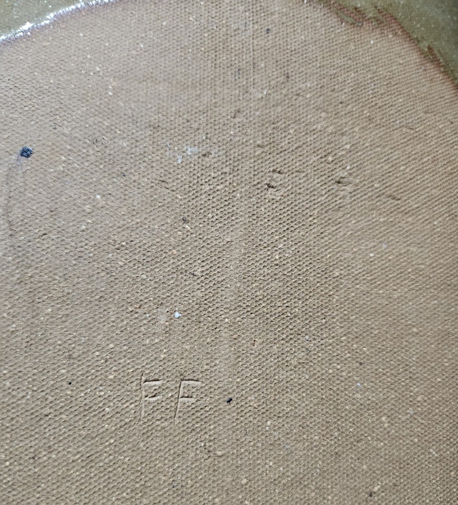 Signed Studio Art Pottery Leaf Pattern Textured Plate