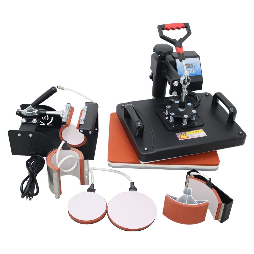 6 in 1 Heat Press Machine 110V Multi-function Transfer Sublimation Mug Hat Plate