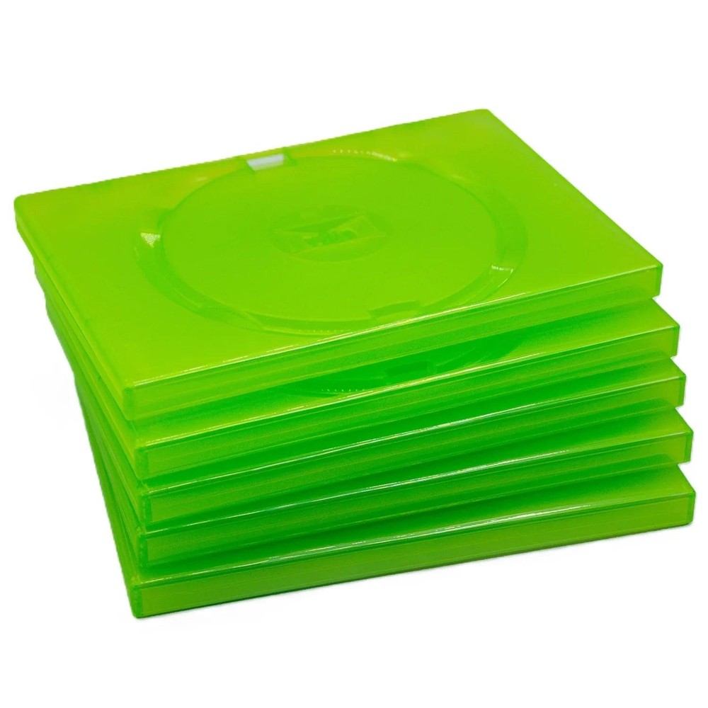 Replacement Game Cases for Xbox 360 Disc – 5 Pack – Clear Green, New Empty