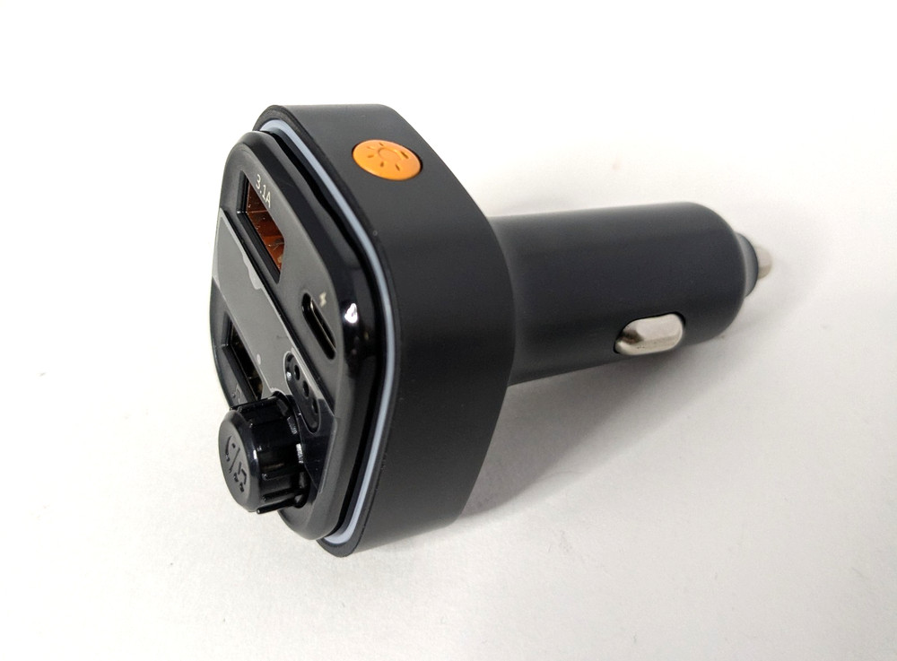 C26 Car MP3 Bluetooth Transmitter USB-C FM Adapter RGB Ambient Lighting