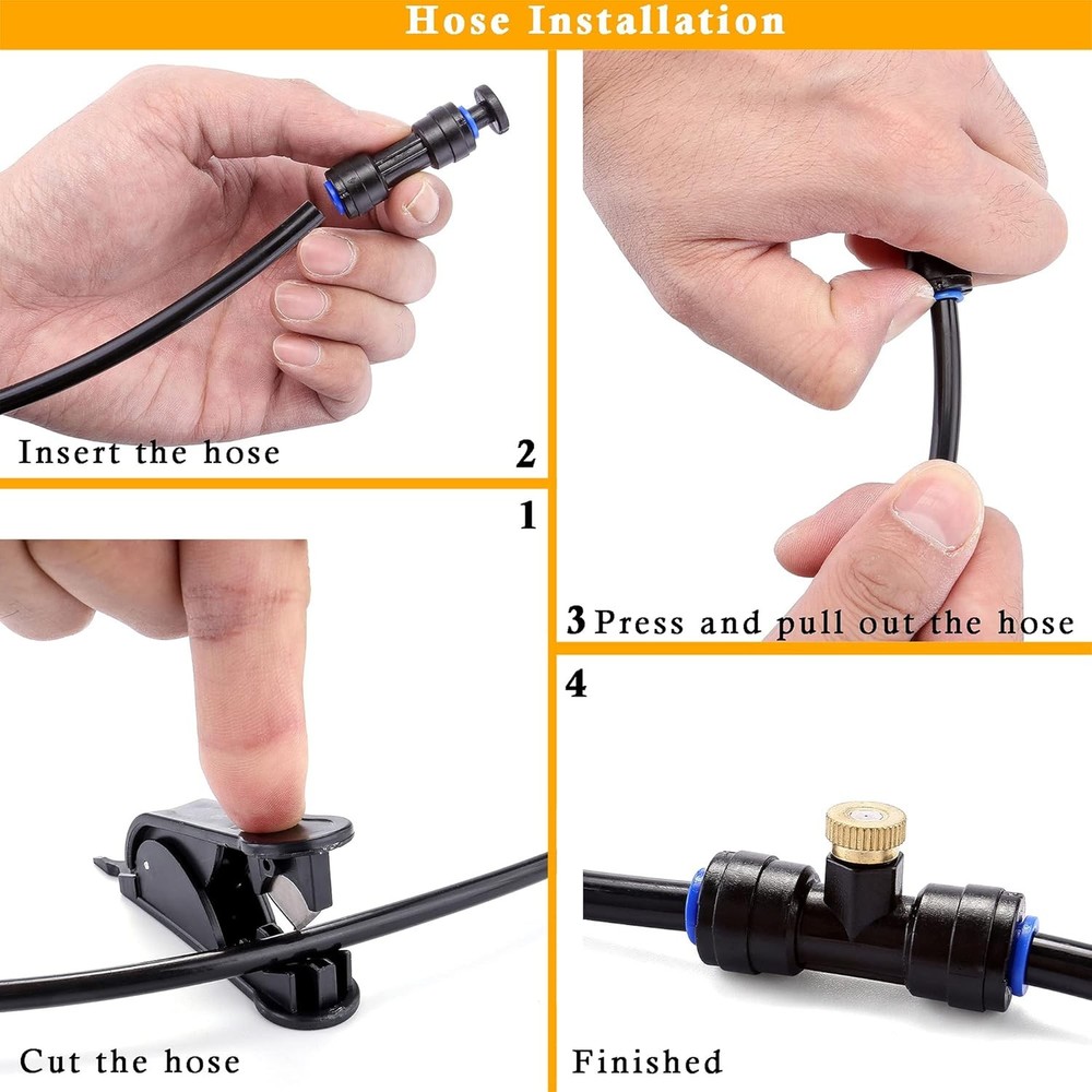 Outdoor Misting Cooling System Pump Kit with Nozzles