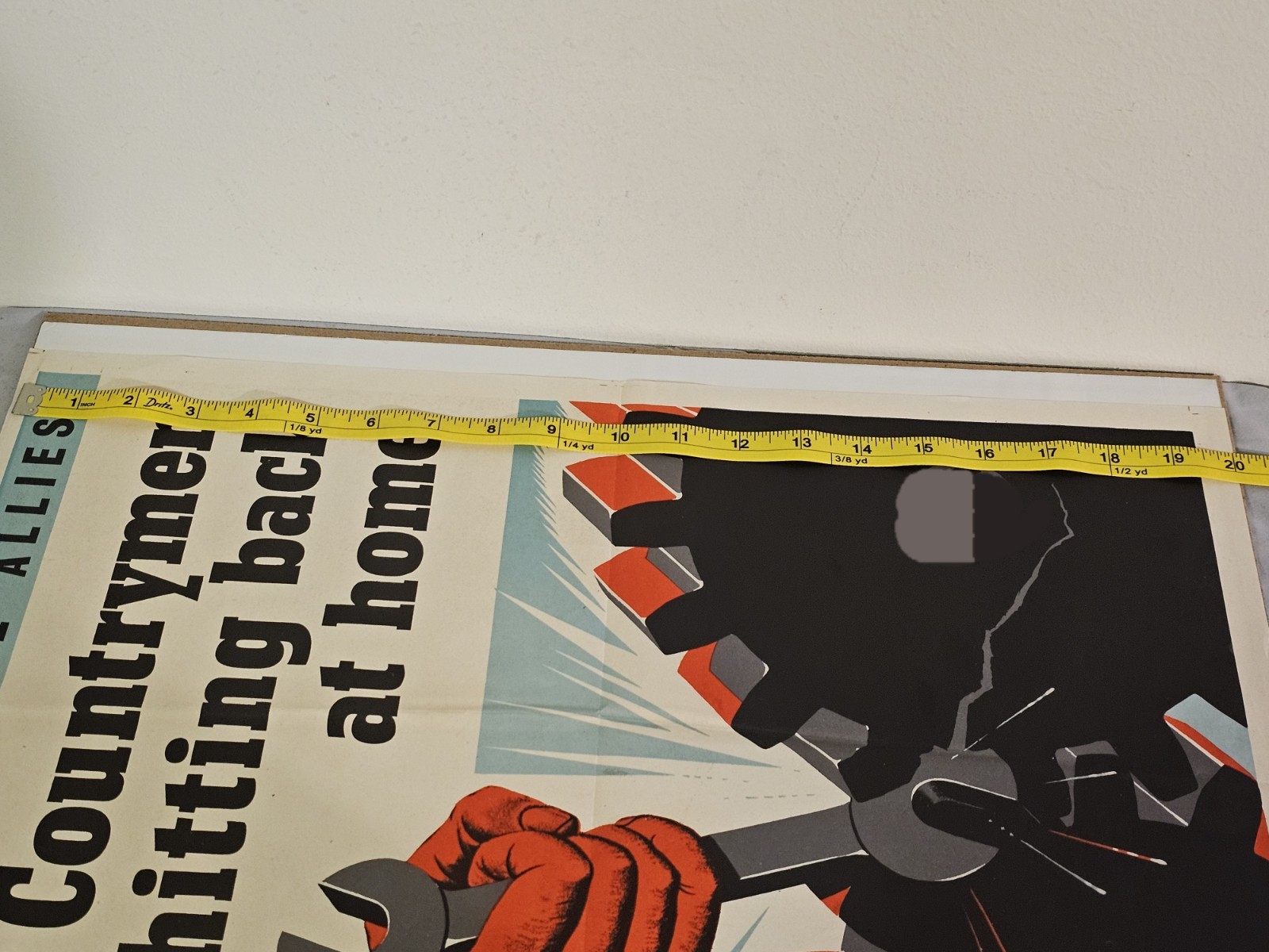 Original Vintage WWII British Propaganda Poster 15"x20” Fighters Of The Allies