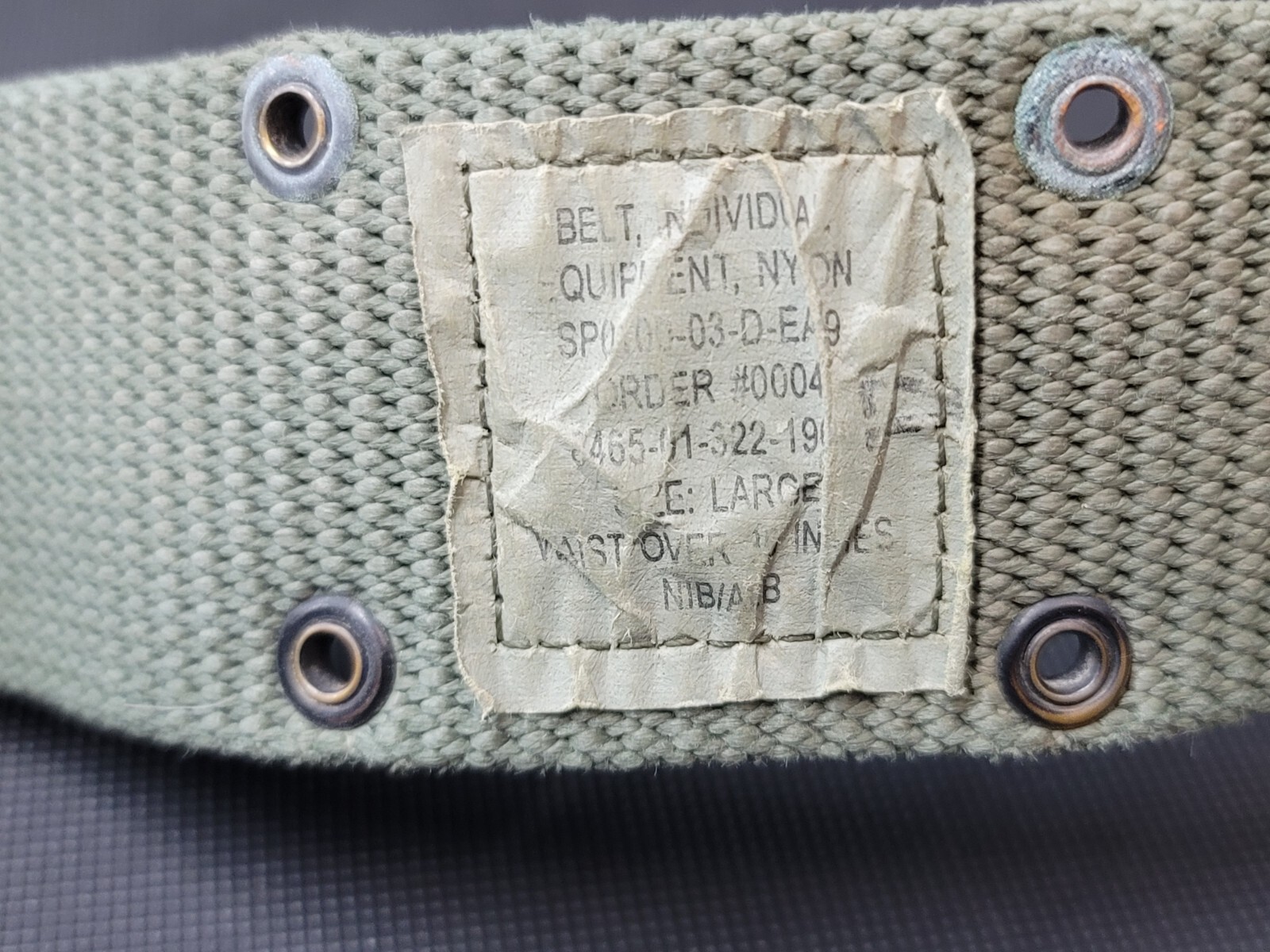 USGI US Military Individual Equipment Nylon Utility Belt LC-2 Large Alice LBE