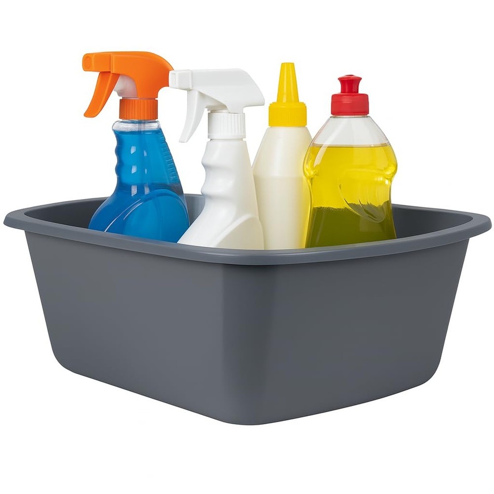 Vakly Wash Basins [2 Pack] – Rectangular Plastic 7-Quart Graduated Hospita