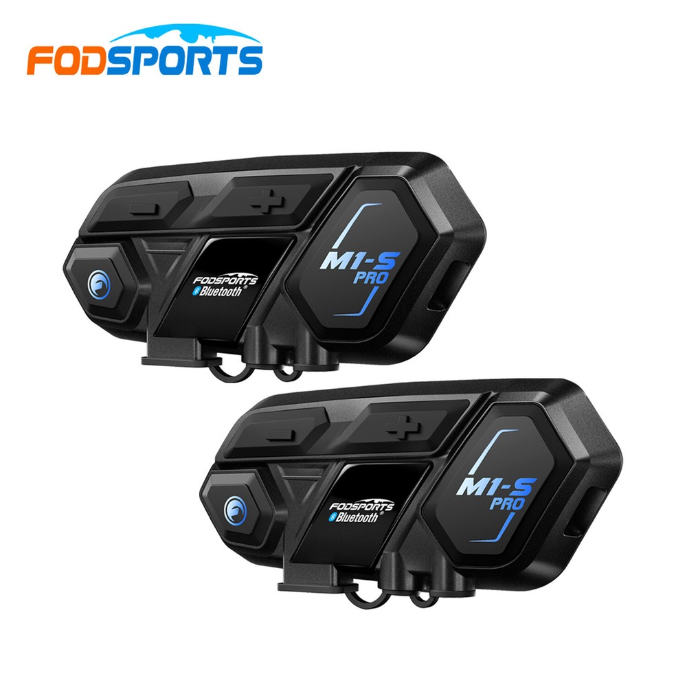 2x M1-S Motorcycle Helmet Intercom for 8 Riders 2000m Bluetooth Headset with mic